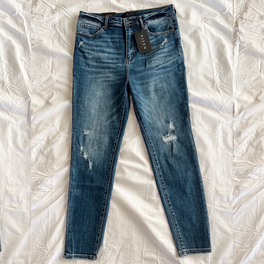 COPY - Risen Jeans - 32/15 - High Rise Vintage Wash Skinny - Distressed